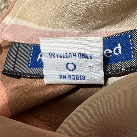 Vintage Austin Reed brown white orange Wave Sleeveless mock Turtle Top size 10 - Picture 11 of 12